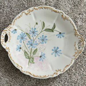 Floral Decorative Plate with Handles
